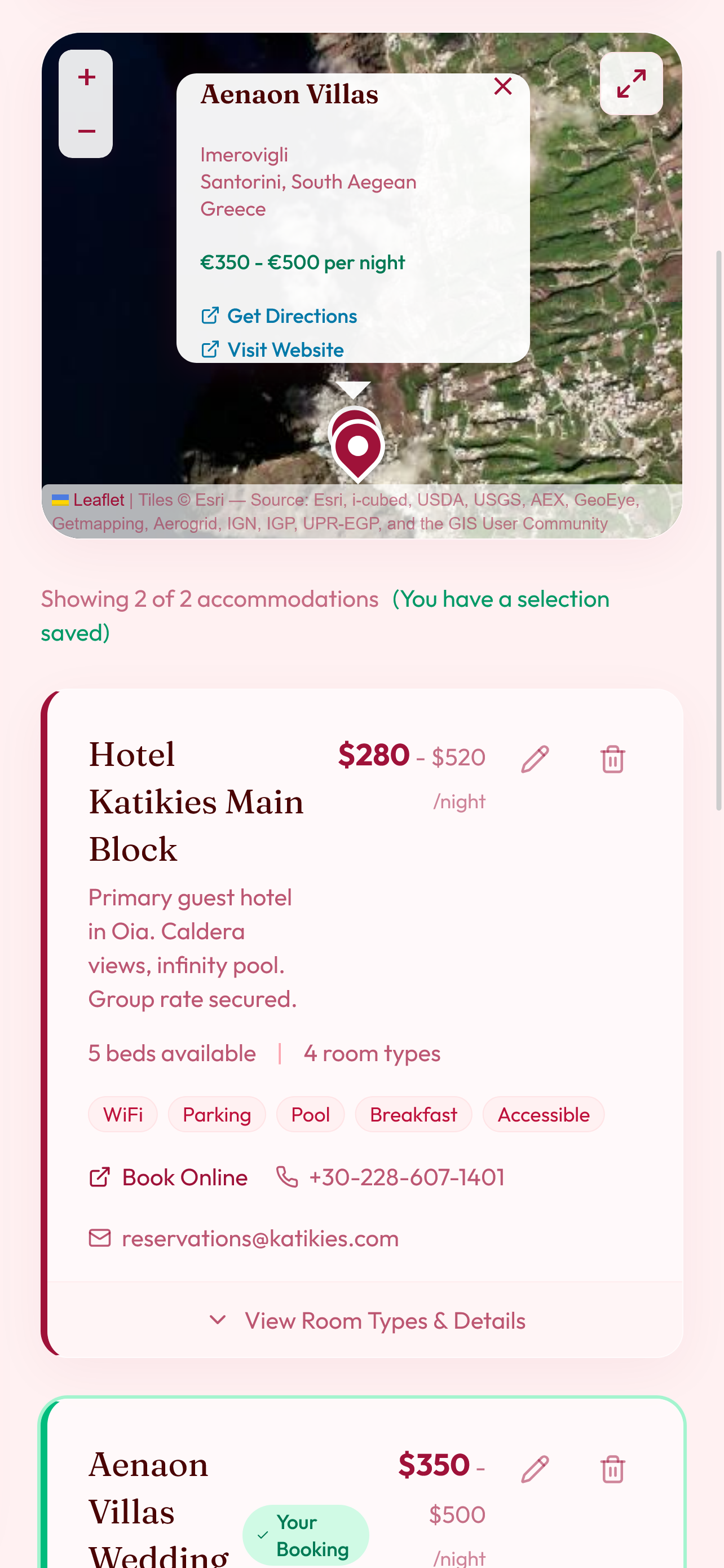 Manage hotel blocks and accommodations