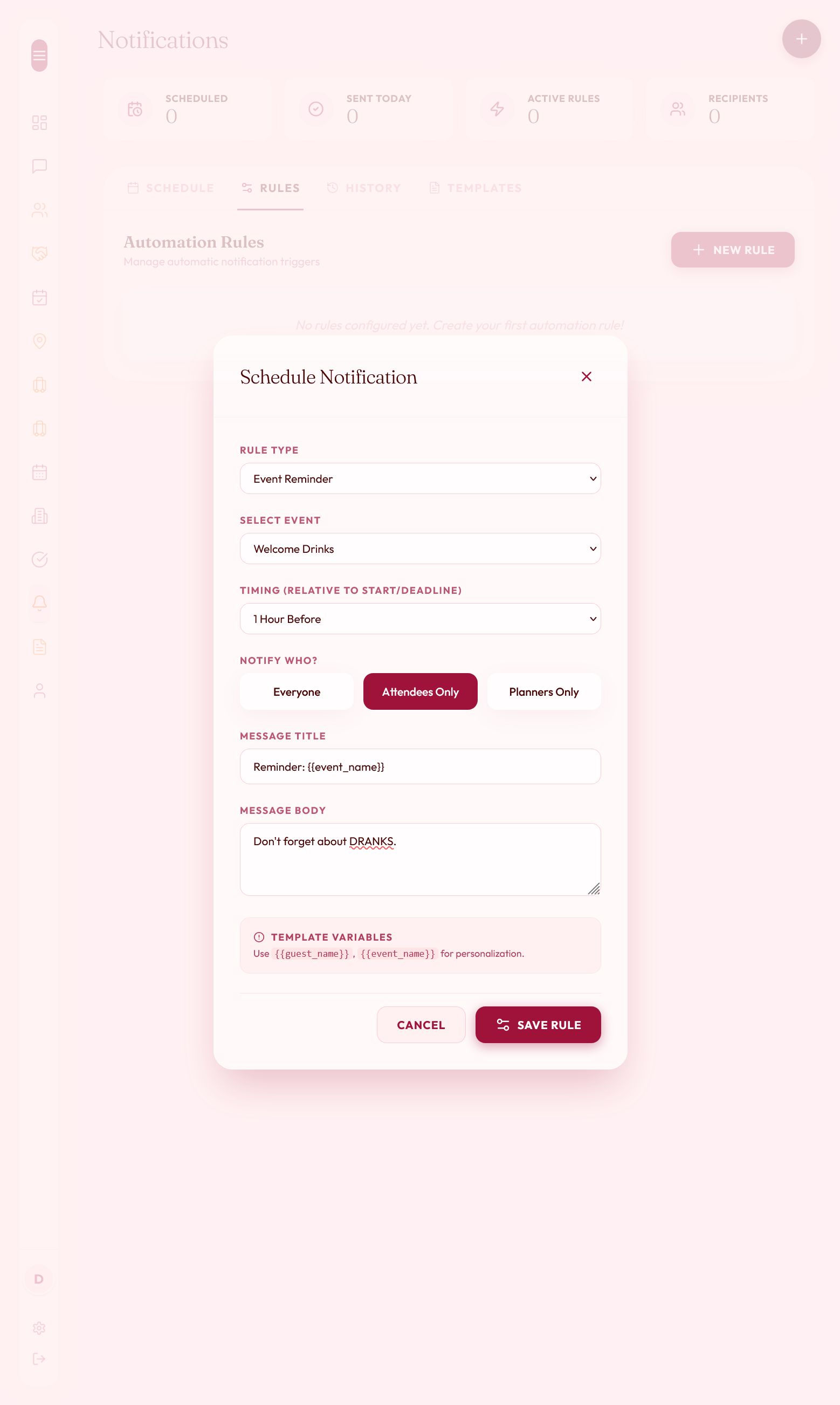 Schedule and configure notification triggers